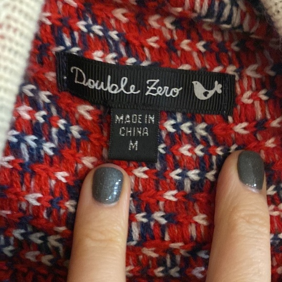 Double Zero Aztec southwest tribal geometric Patterned Cardigan Sweater Medium - Picture 7 of 7